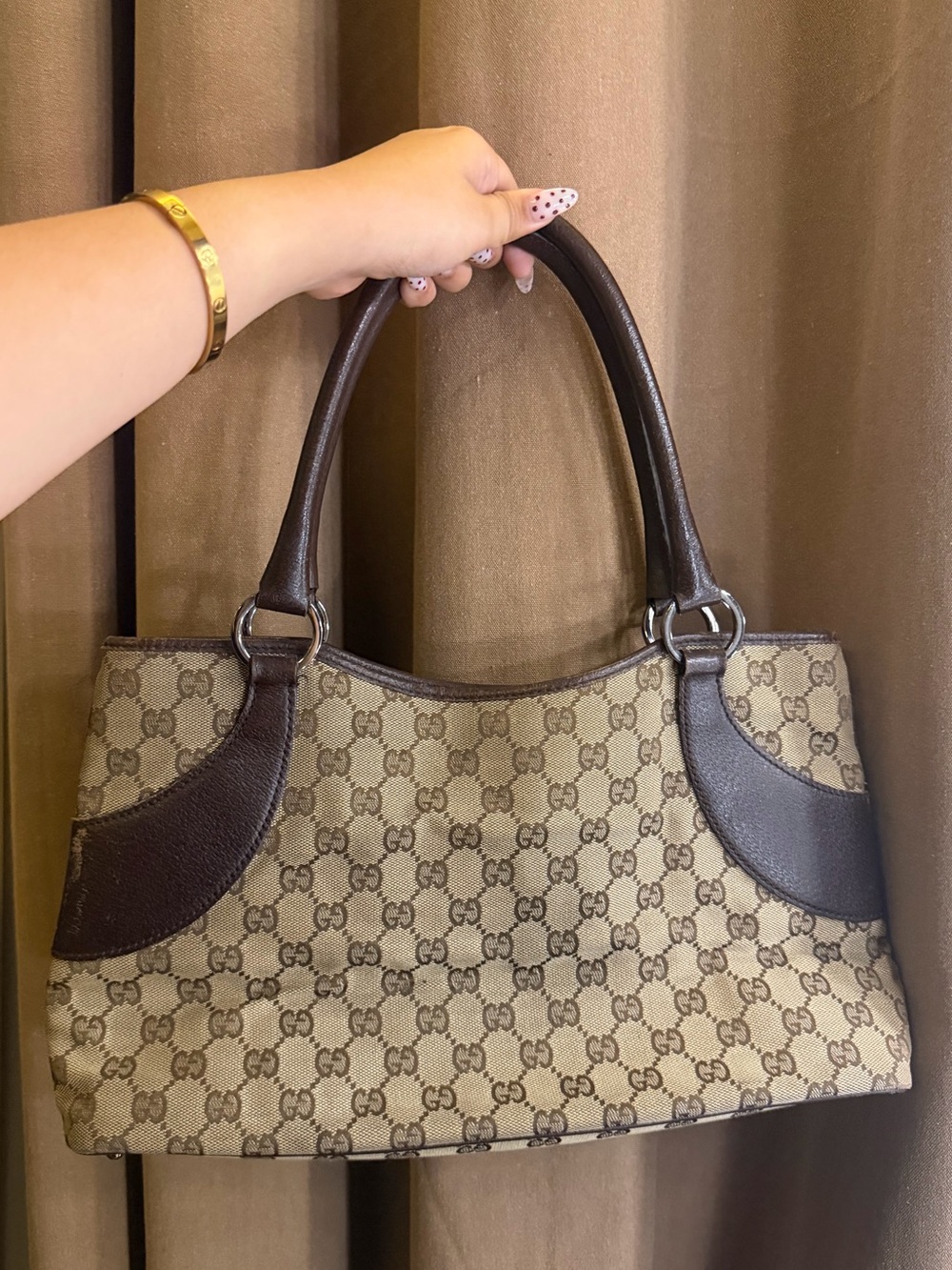 Gucci Brown Monogram Shoulder Bag